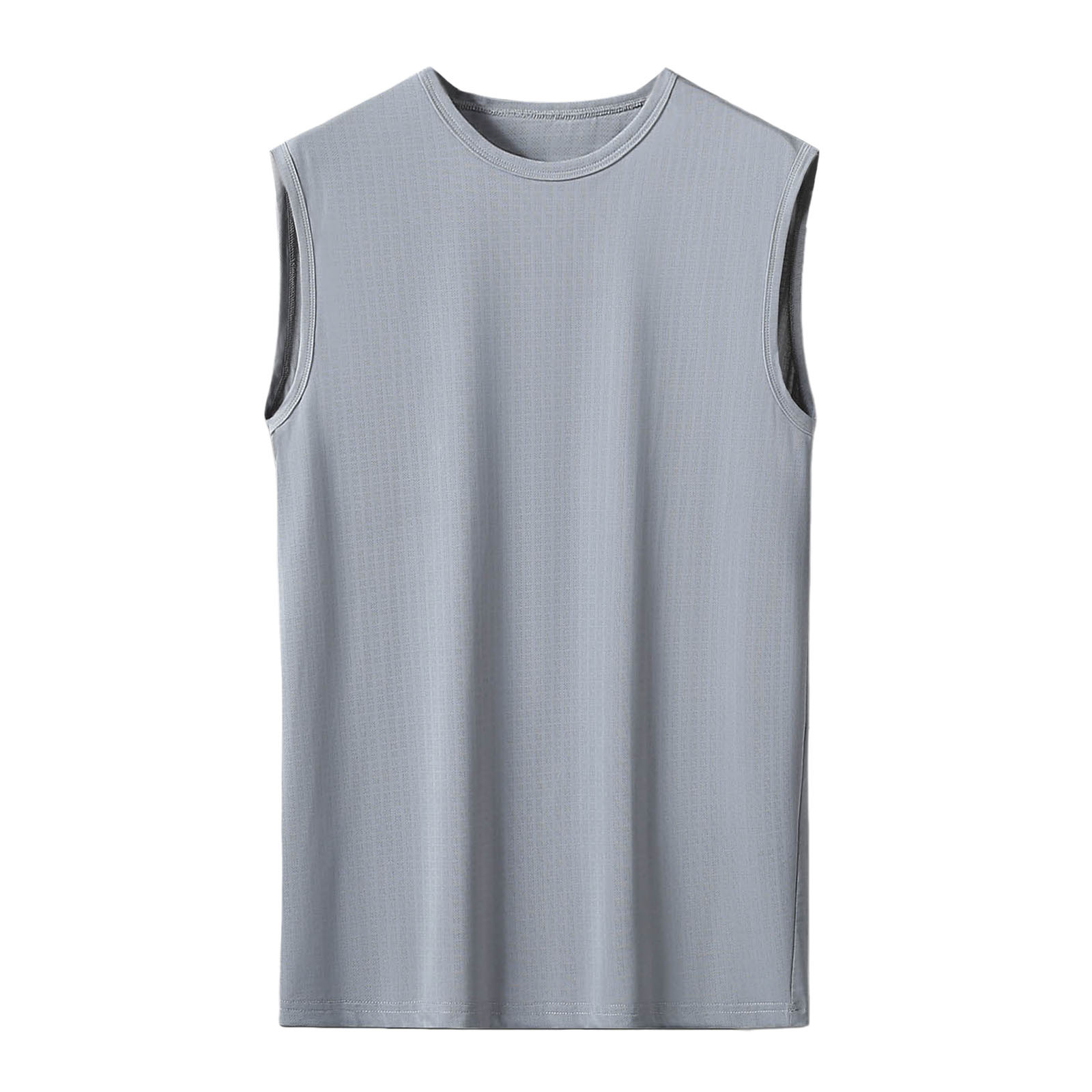 thumbnail image 4 of Camiseta interior de manga corta de seda helada para hombre - Malla cuadriculada, transpirable, poliéster - Ajuste musculoso, M-XXXXXXL, largo 65-79 cm, 4 of 4